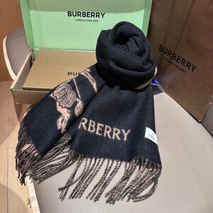 Burberry Reversible Knight Logo Wool Scarf